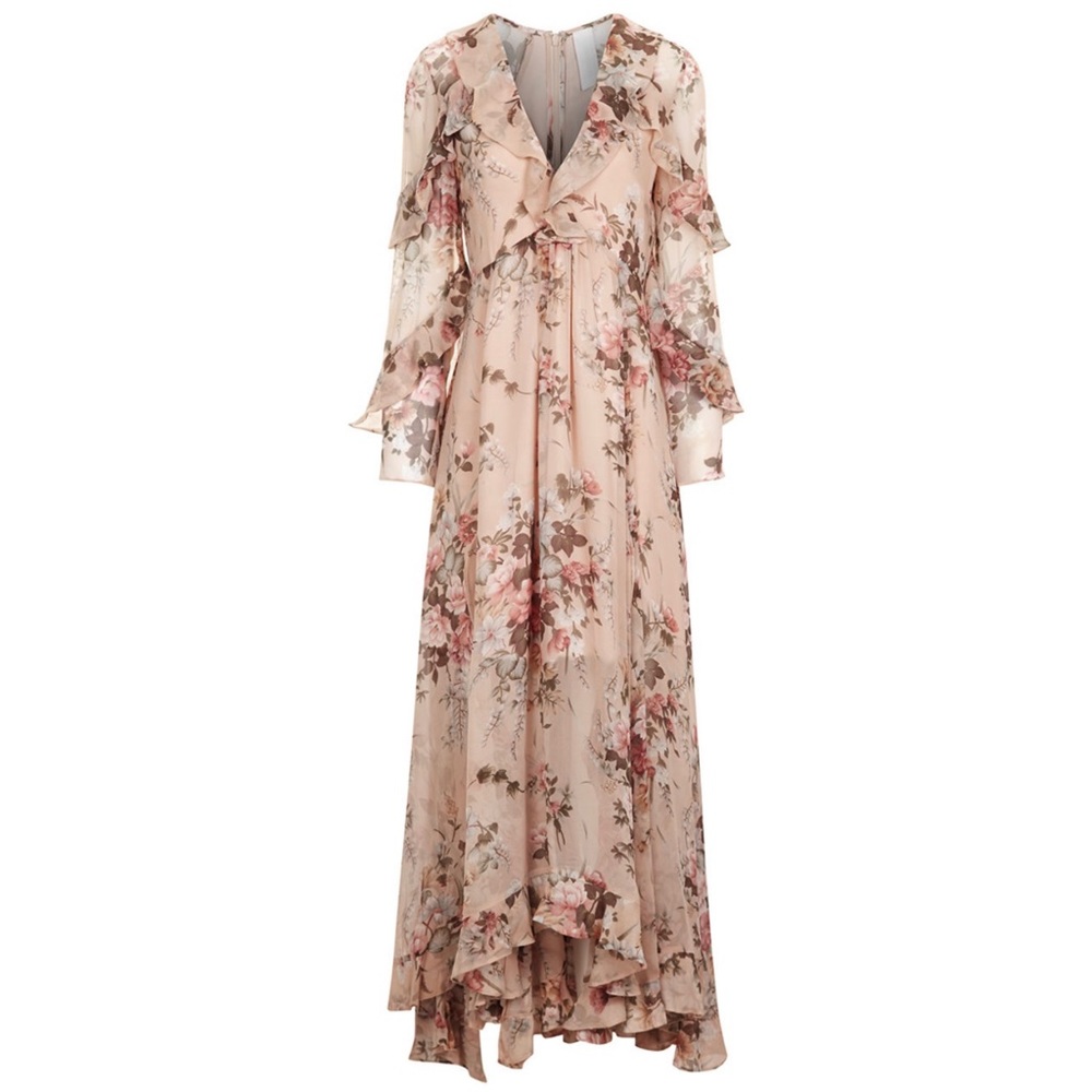 Zimmermann Aerial Ruffle Floral Silk Maxi Dress - Picture 1 of 16